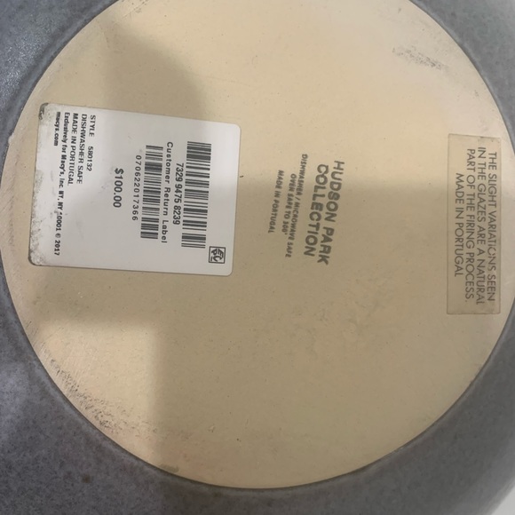 Hudson Park Collection Mink Stoneware Serving Bowl Food Safe Lead Free 12" - Picture 6 of 6